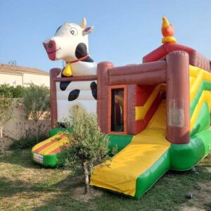 château gonflable vache